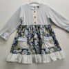 Girls * | Flash Sale Girls Banana Split Blue Paisley Pocket Dress