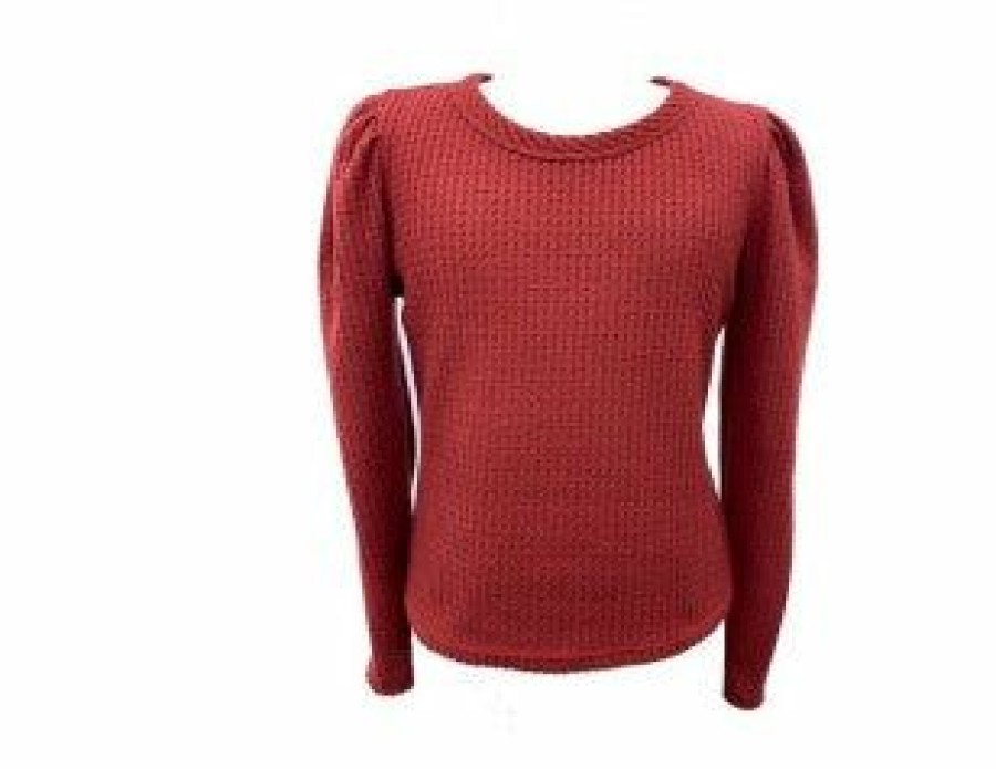 Tween * | New Paper Crane Burgundy Long Sleeve Top