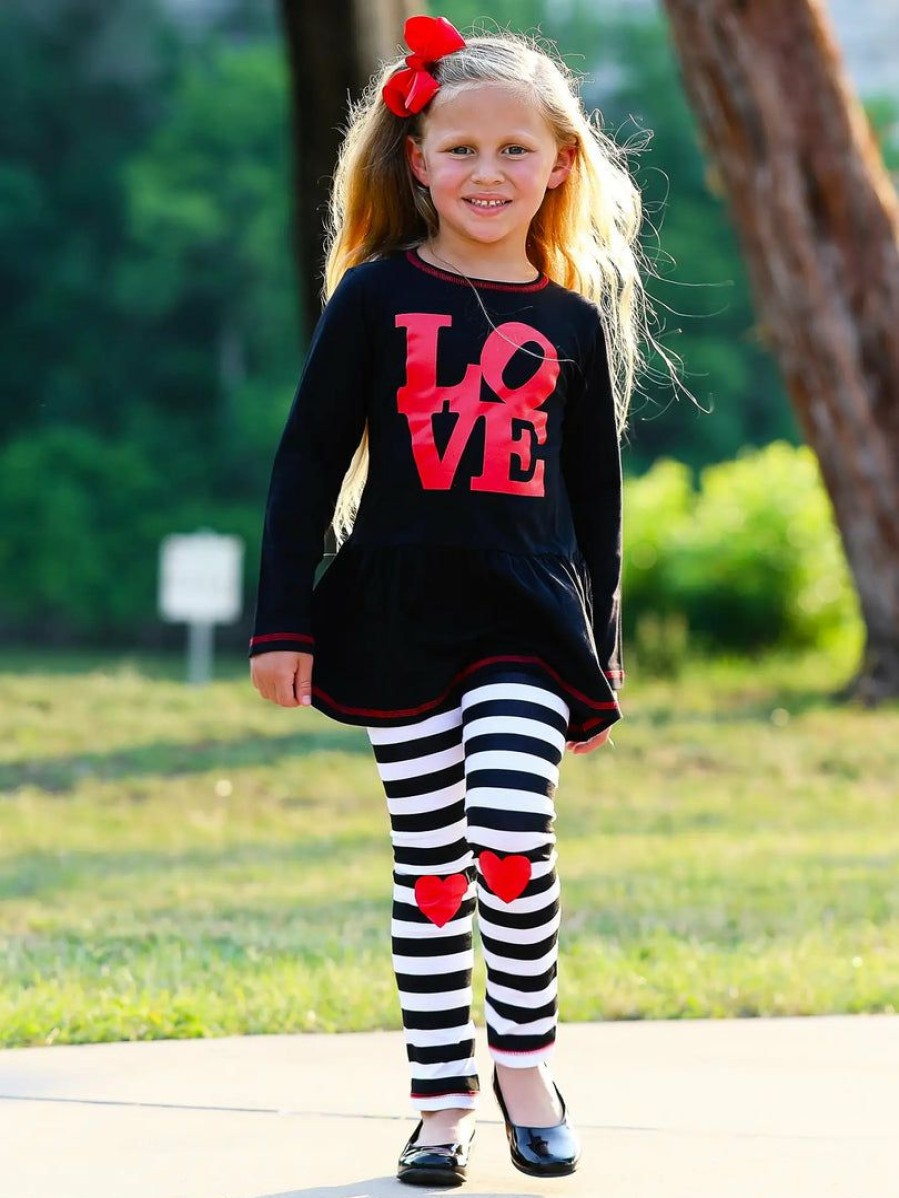 Girls * | Best Pirce Annloren Love Knit Pant Set Girls