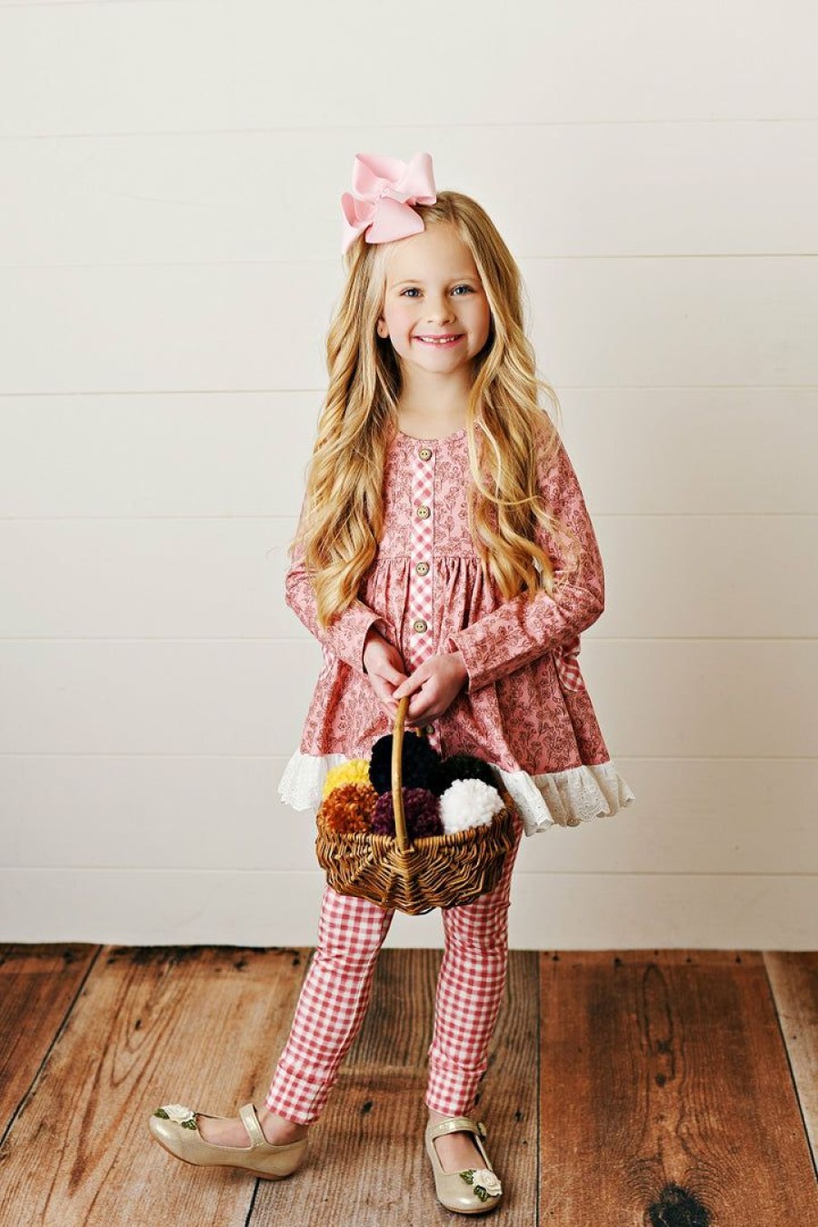 Girls * | Flash Sale Serendipity Mauvewood Eyelet Pocket Tunic & Legging