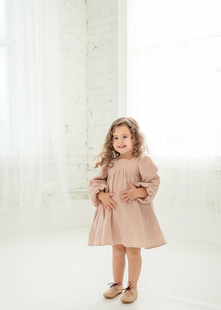 Girls * | Buy Mabel & Honey Maple Gauze Dress