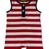 Boys * | Promo Boys Millie Jay Red Stripe Nolan Romper