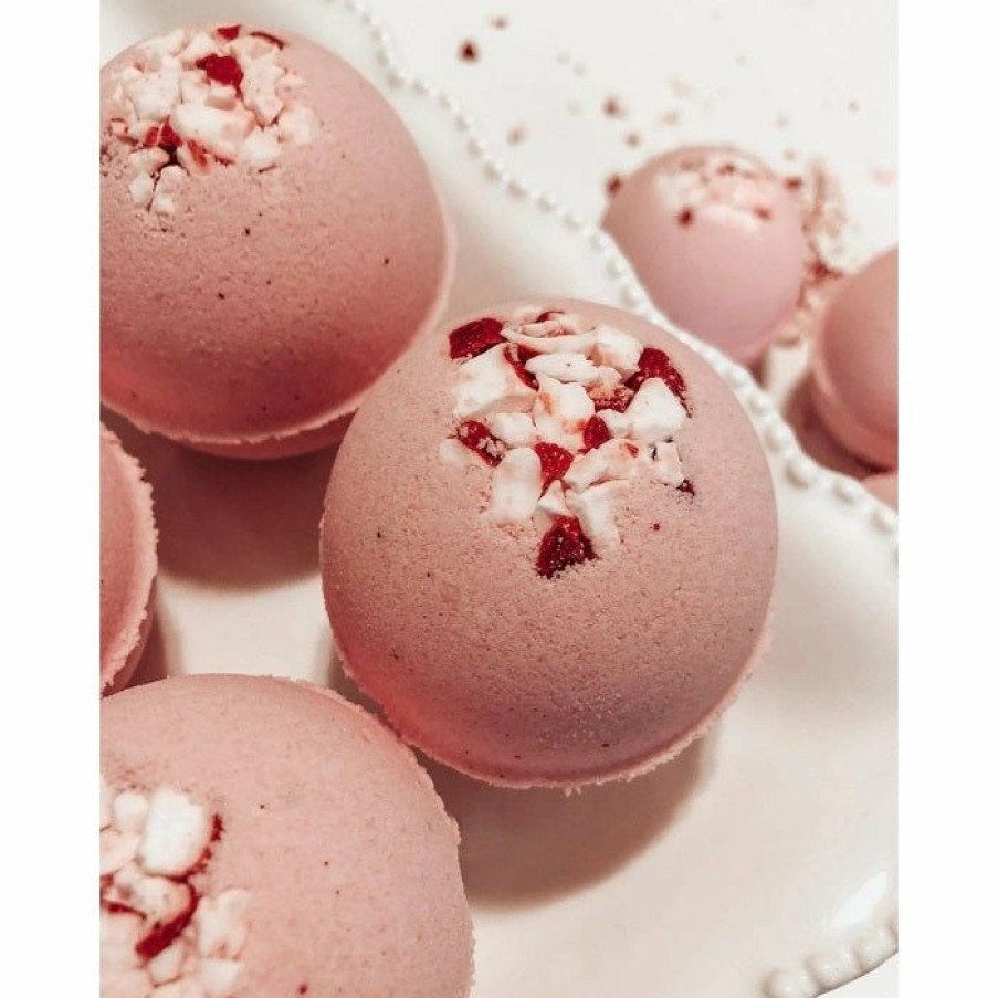 Girls * | New Mama Bear Organics Girls Mamabear Organics Candy Cane Bath Bomb