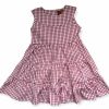 Girls * | Budget Millie Jay Red Windowpane Tiered Dress Girls