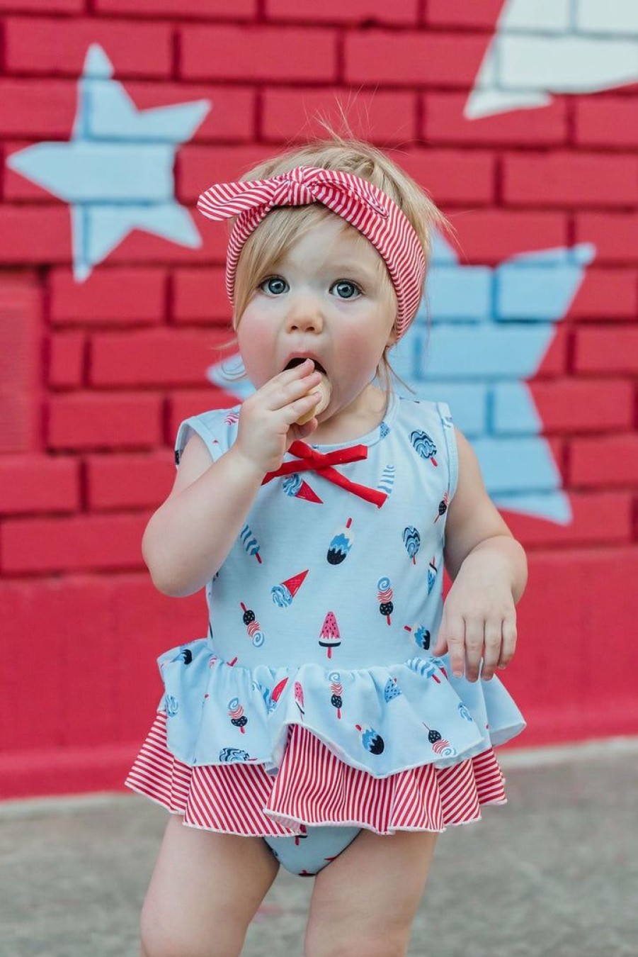 Baby Clothes * | Cheap Be Girl Clothing American Dream Muffin Romper