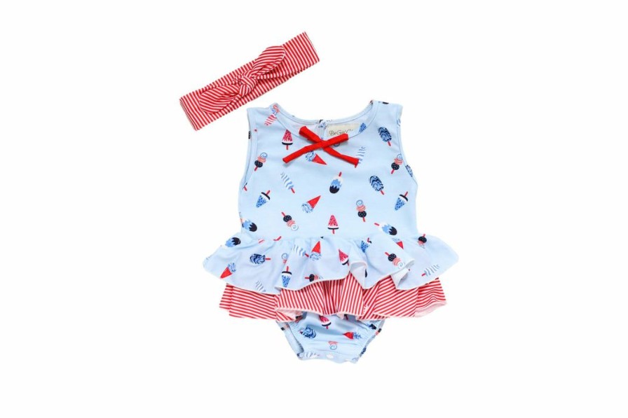 Baby Clothes * | Cheap Be Girl Clothing American Dream Muffin Romper