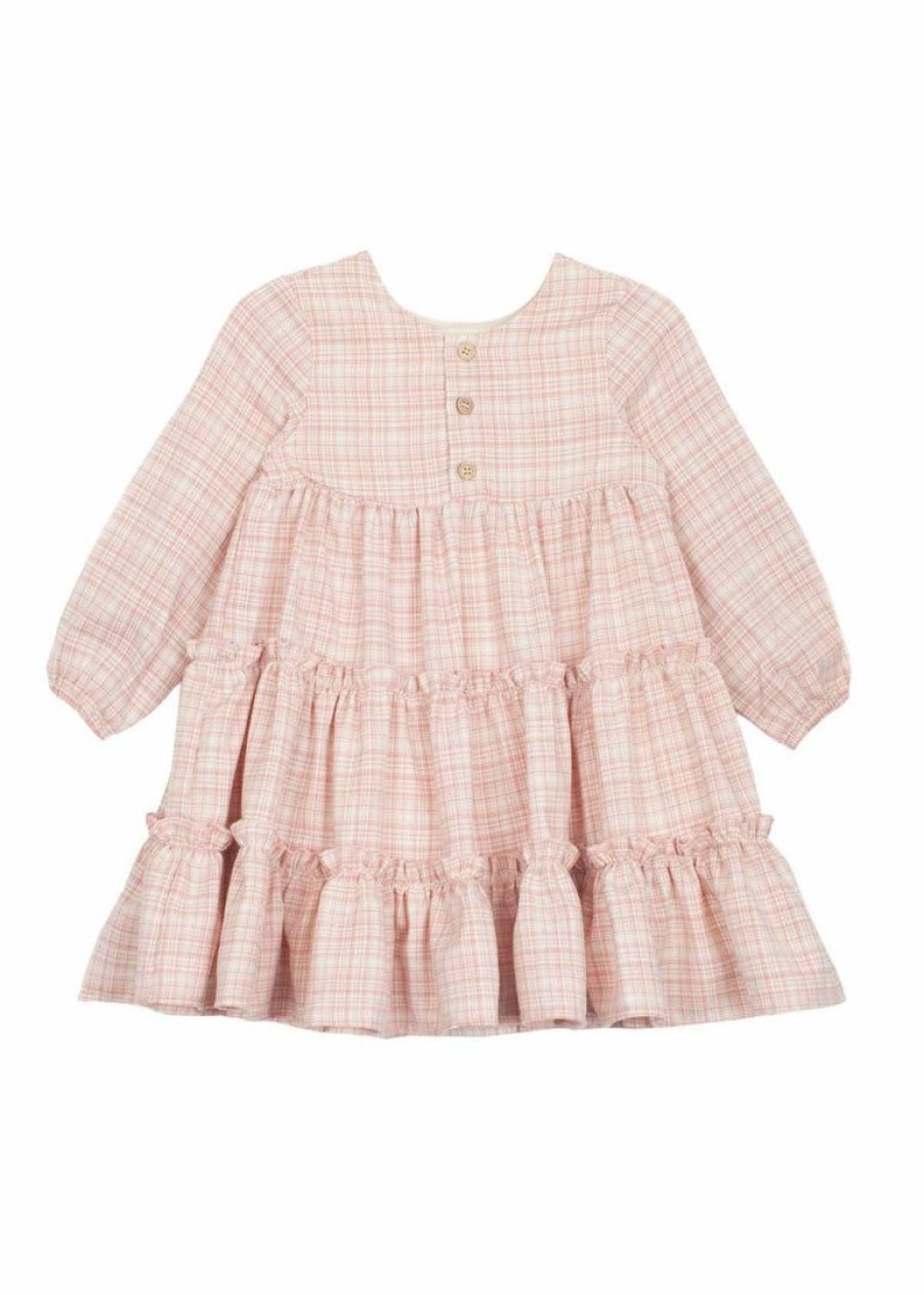 Girls * | Flash Sale Girls Mabel & Honey Juniper Pink Woven Dress