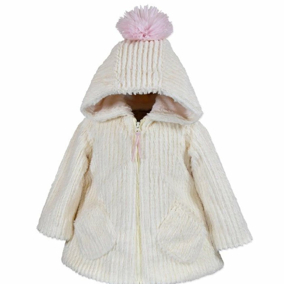 Girls * | Best Pirce Girls Widgeon Fur Pom Hooded Coat