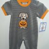 Boys * | Best Sale Three Sisters Puppy Pumpkin Boys Romper