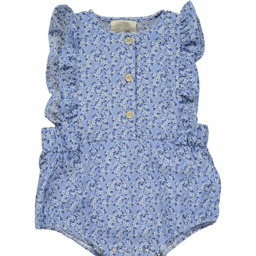 Baby Clothes * | Best Sale Vignette Megan Blue Ditsy Floral Bubble