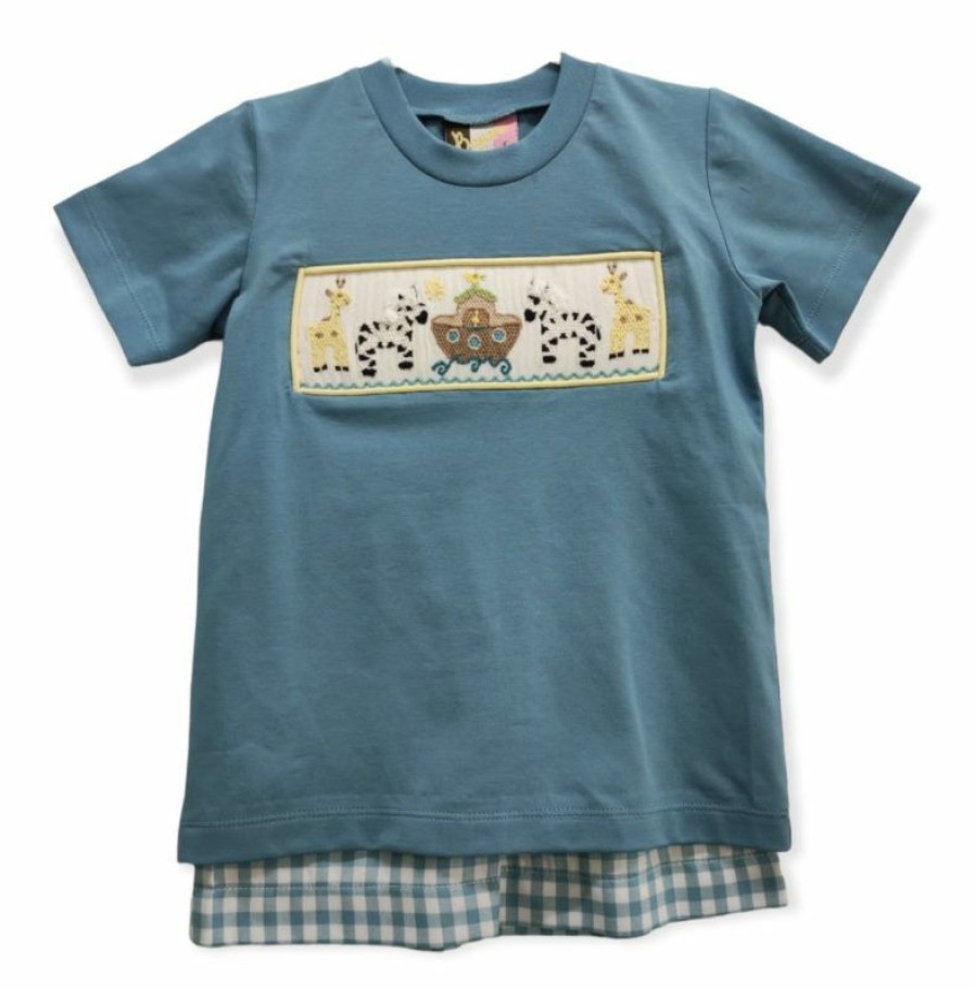 Boys * | Outlet Millie Jay Banana Split Noah'S Ark Short Set