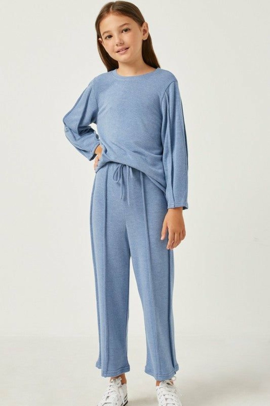 Tween * | Deals Hayden Brushed Terry Wide Leg Pant Set Tween