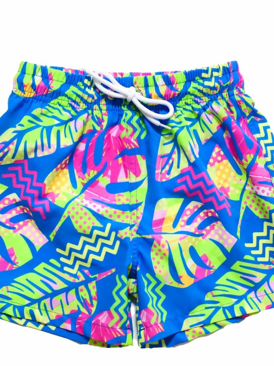 Boys * | Best Pirce Boys Blueberry Bay Pacific Cobalt Swimtrunk