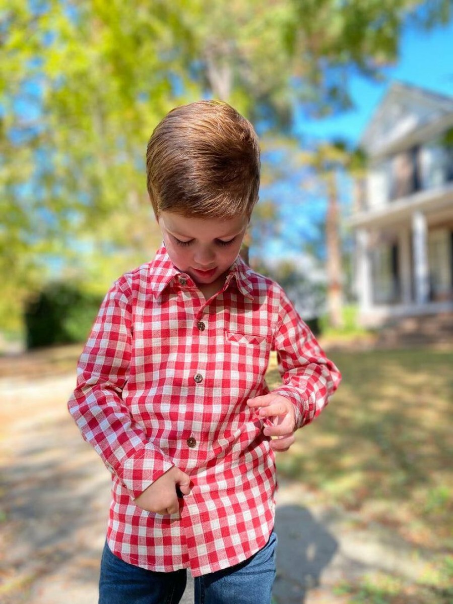 Boys * | Discount Me & Henry Plaid Atwood Shirt