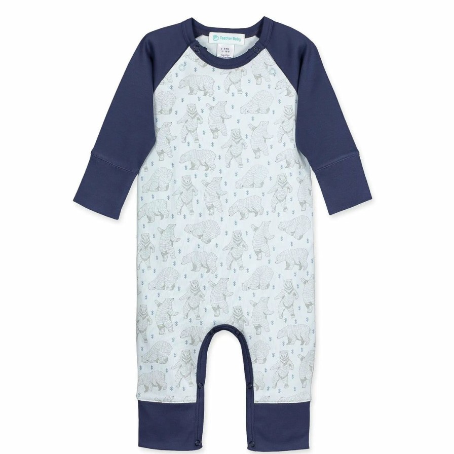 Boys * | Flash Sale Feather Baby Dancing Bears Romper Boys