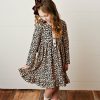 Girls * | Brand New Girls Swoon Baby Midnight Leopard Petal Pocket Dress