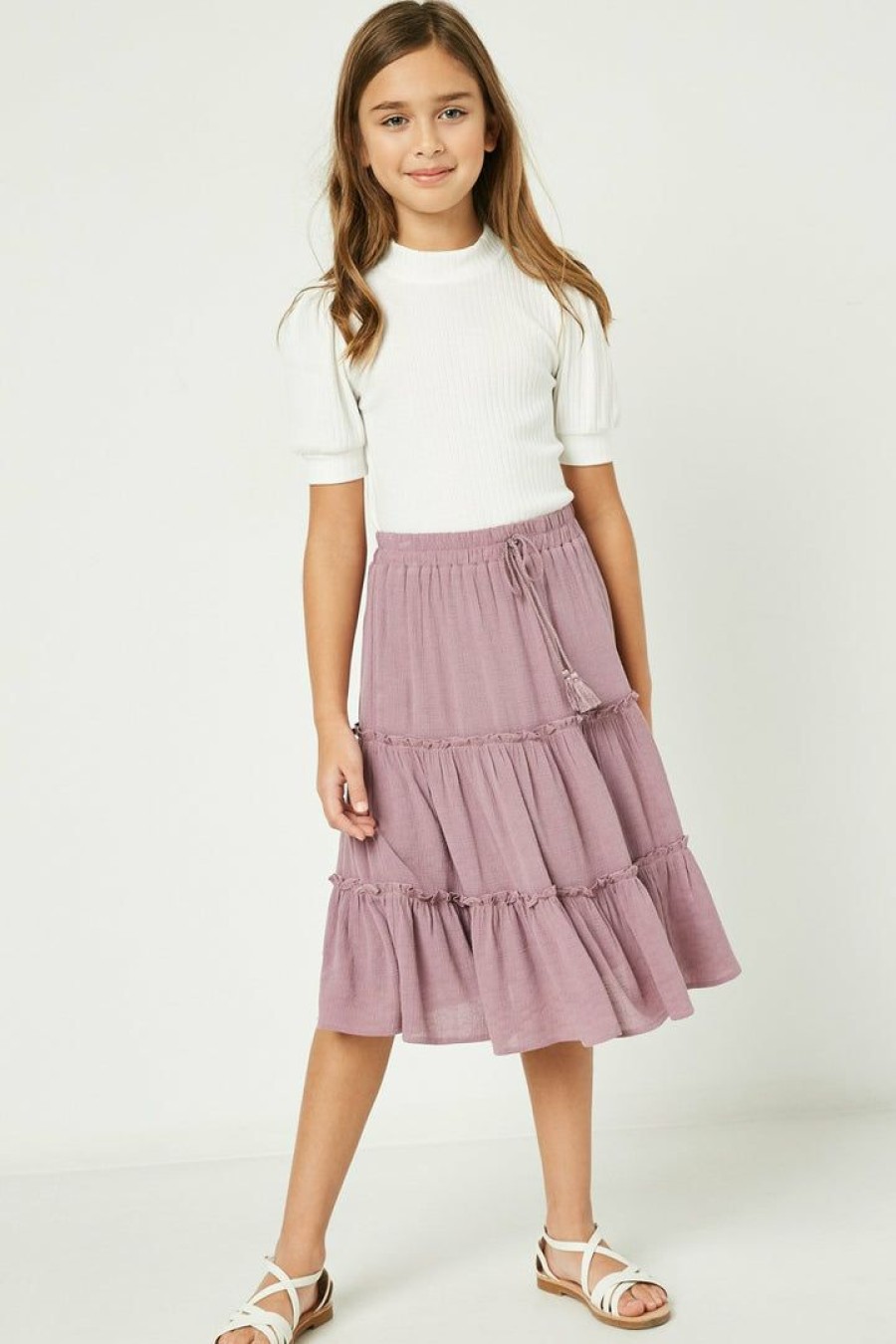 Tween * | Budget Tween Hayden Textured Puff Sleeve Top