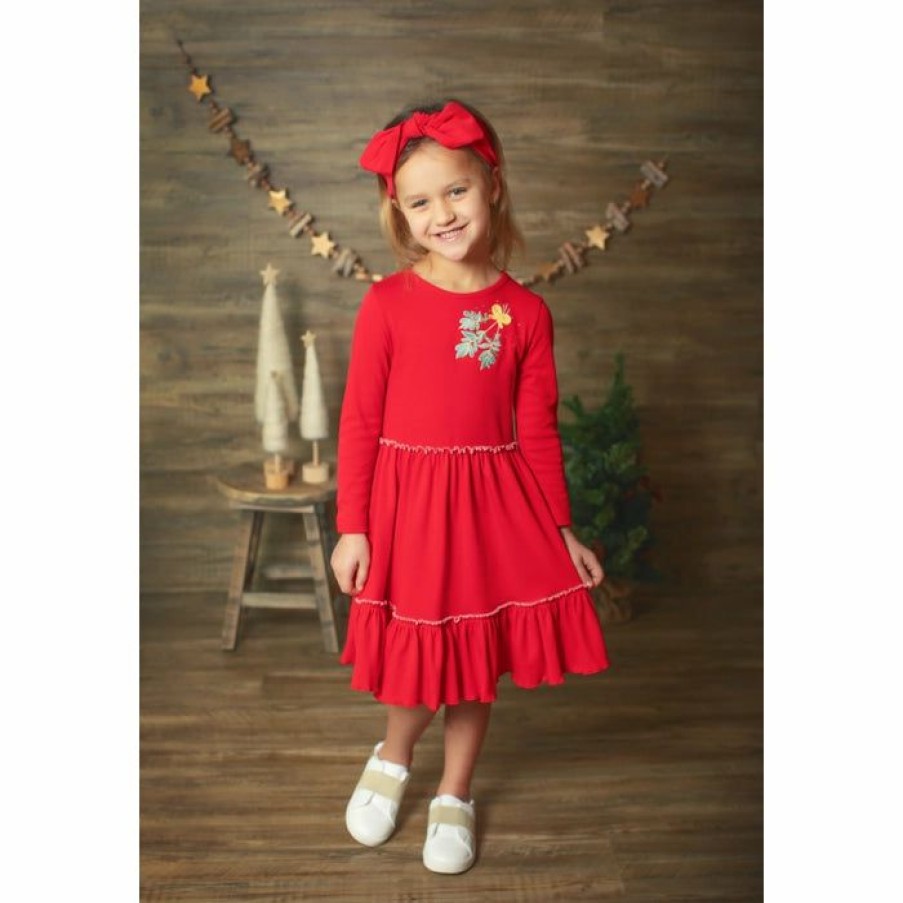 Girls * | Deals Lemon Loves Lime Mistletoe Dress