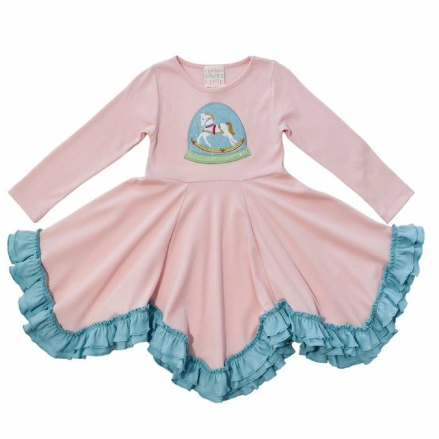 Girls * | Best Reviews Of Girls Lemon Loves Lime Unicorn Snowglobe Dress