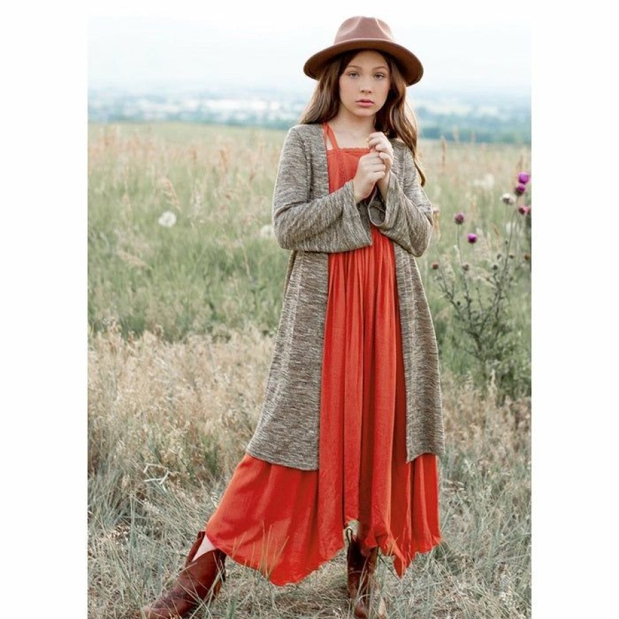 Tween * | Outlet Joyfolie Ximina Duster Tree Bark