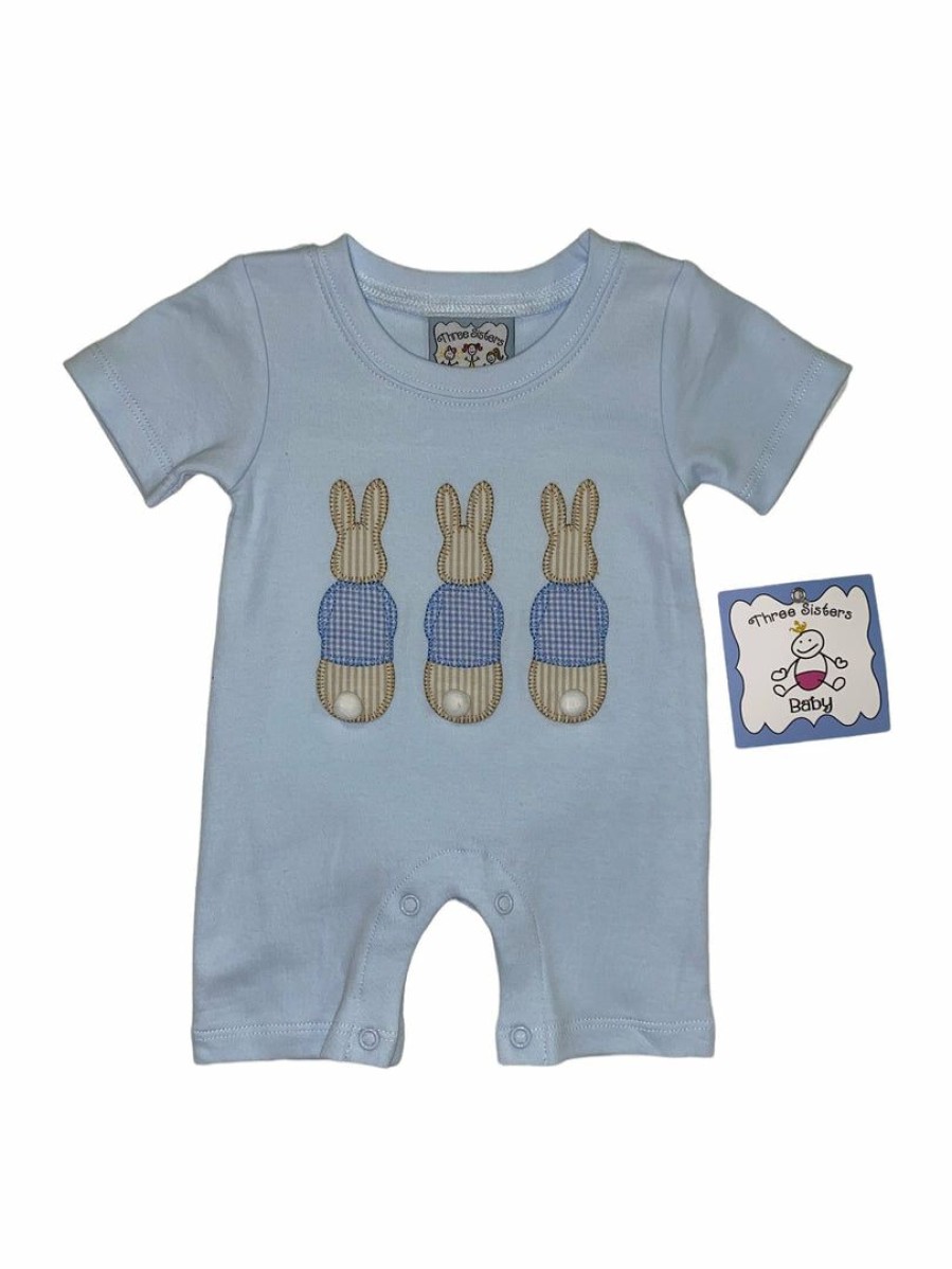 Boys * | Budget Boys Three Sisters Baby Boy Bunny Hop Romper