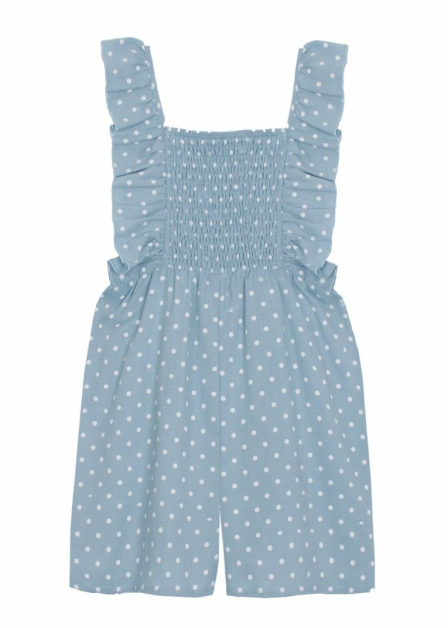 Girls * | Outlet Mabel & Honey Pebble Polka Dot Romper Girls