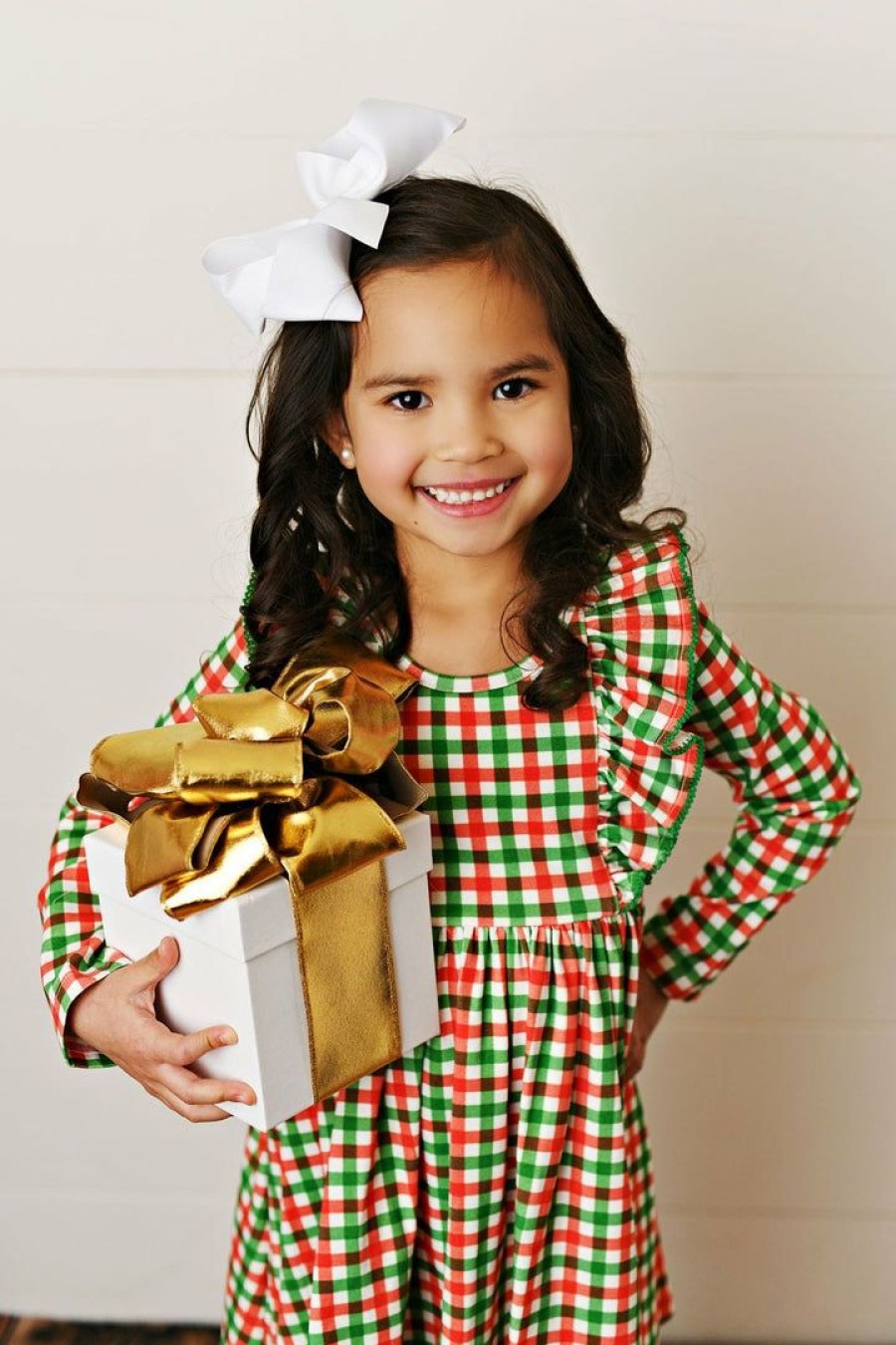 Girls * | Deals Swoon Baby Falliday Gingham Dainty Picot Dress Girls