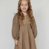 Girls * | Promo Ren & Rouge Smocked Waist Lace Sleeve Dress Girls