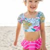 Girls * | Outlet Blueberry Bay Silver Seaside Two Piece Swimsuit Girls