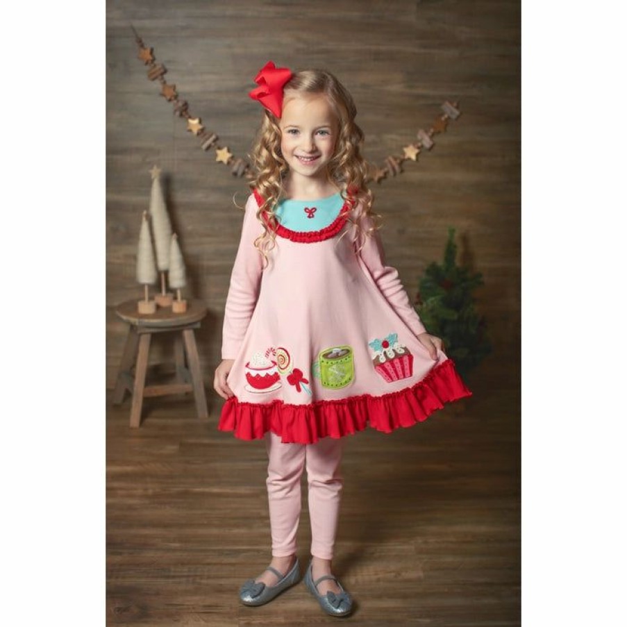 Girls * | New Lemon Loves Lime Holiday Sweets Ruffle Dress