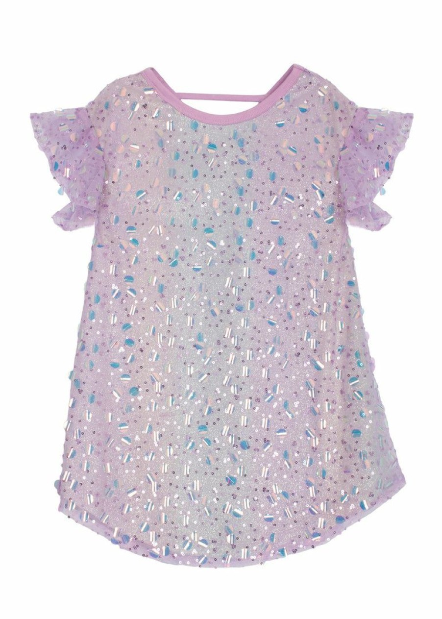 Girls * | New Mabel & Honey Sea Monster Sparkly Sequin Dress Girls