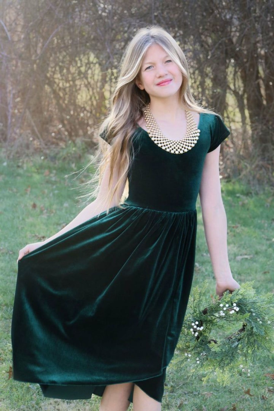 Tween * | Cheapest Tween Be Girl Clothing Natalie Velvet Maxi Dress