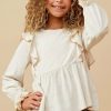 Tween * | Coupon Hayden Contrast Stitch Ruffle Top Tween