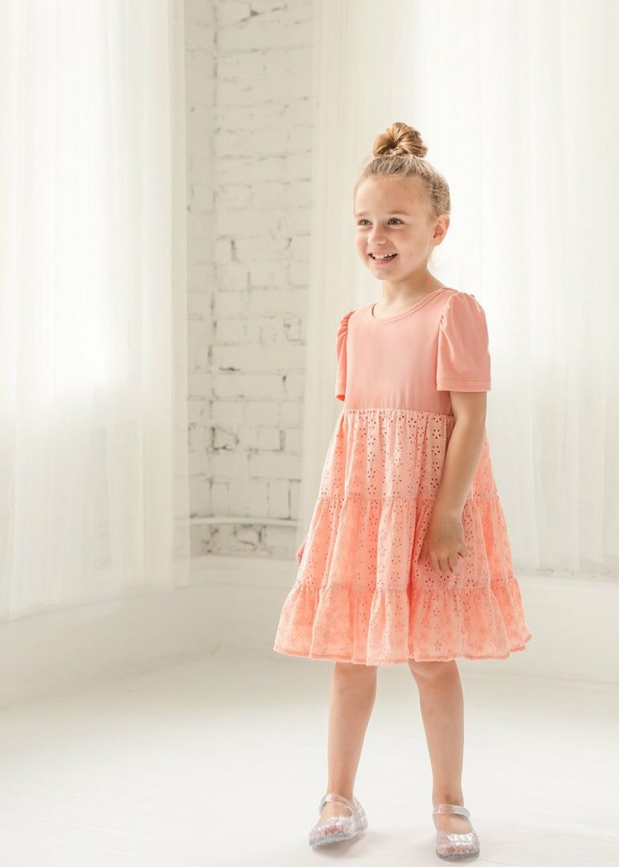 Girls * | New Mabel & Honey Amare Cotton Eyelet Dress Girls