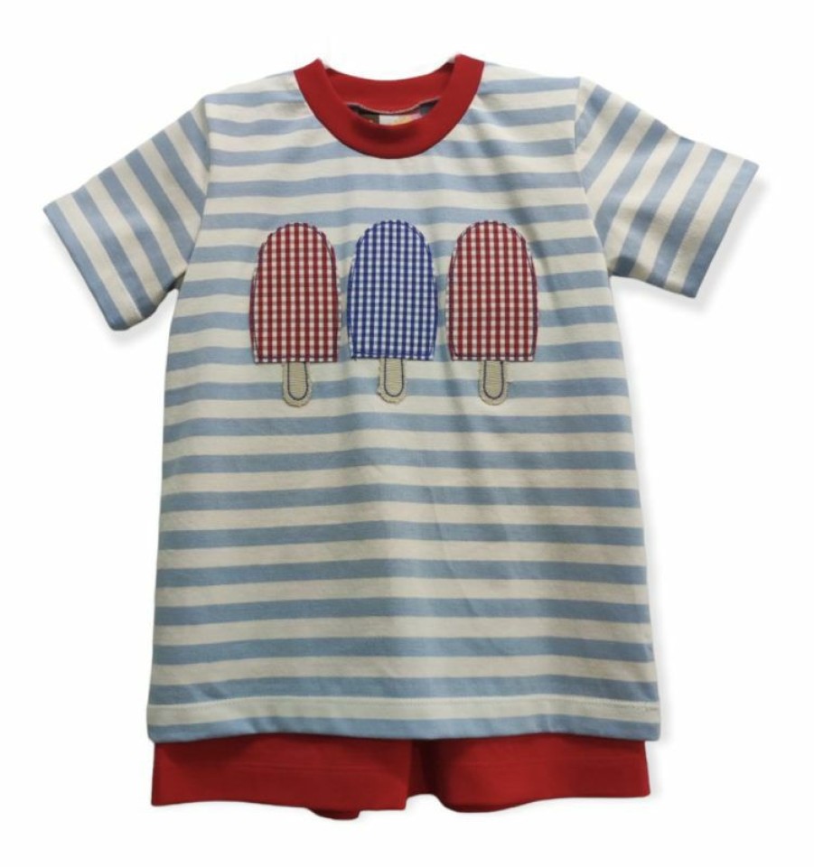 Boys * | Outlet Banana Split Patriotic Popsicle Boys Short Set