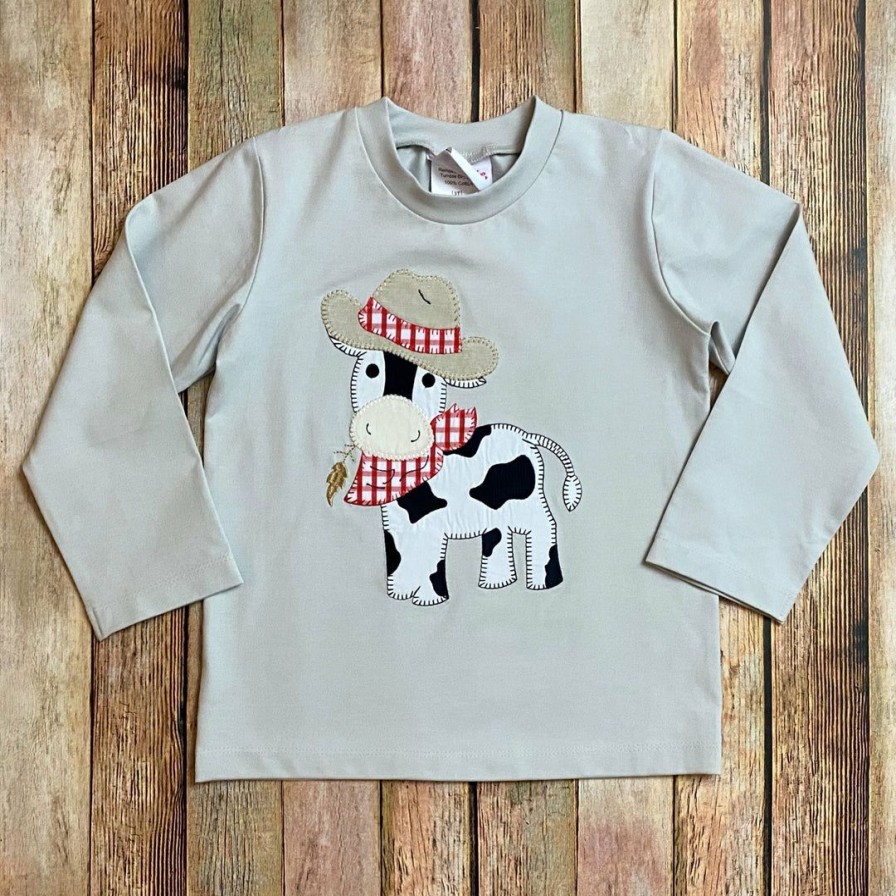 Boys * | Deals Natalie Grant Cow Boy Shirt