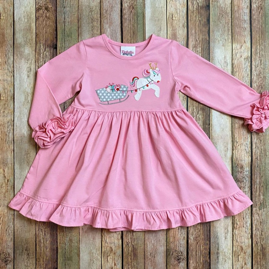 Girls * | New Girls Natalie Grant Unicorn Sleigh Dress