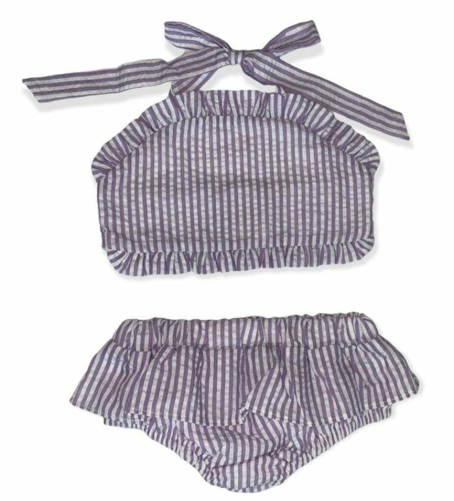 Girls * | Coupon Girls Millie Jay Seersucker 2 Piece Ruffle Swimsuit