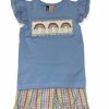 Girls * | Deals Banana Split Rainbow Smocked Short Set Girls