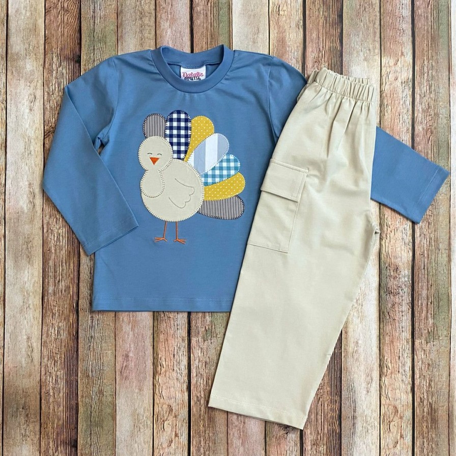 Boys * | Hot Sale Boys Natalie Grant Blue Boy Turkey Pant Set