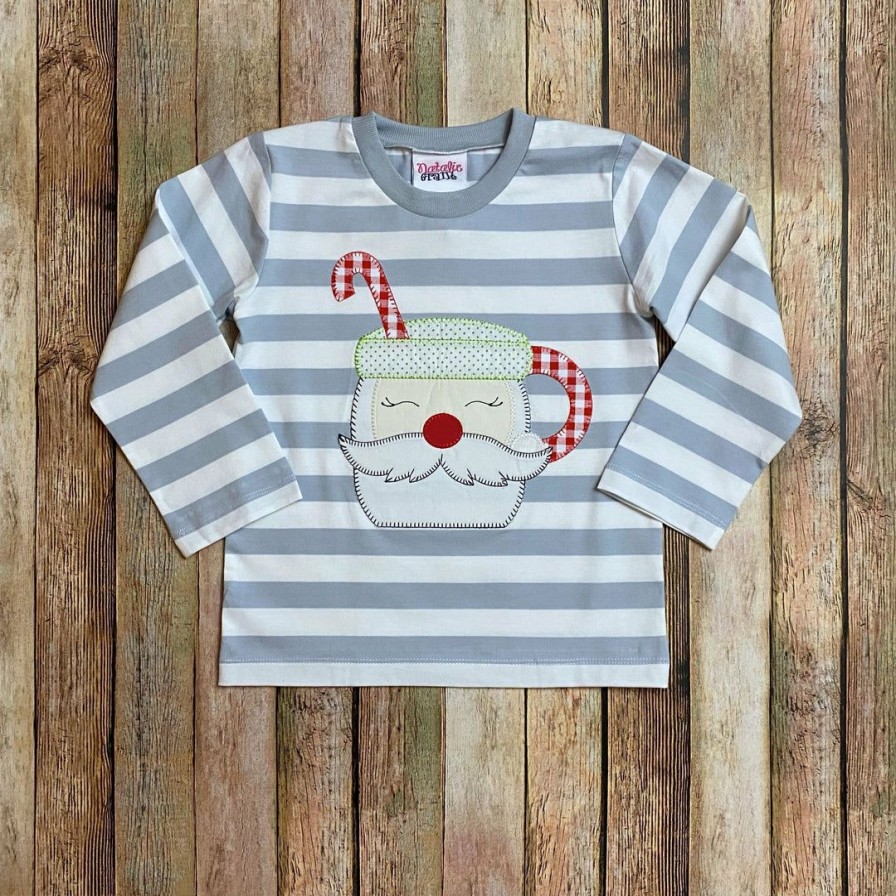 Boys * | Budget Boys Natalie Grant Stripe Santa Mug Shirt