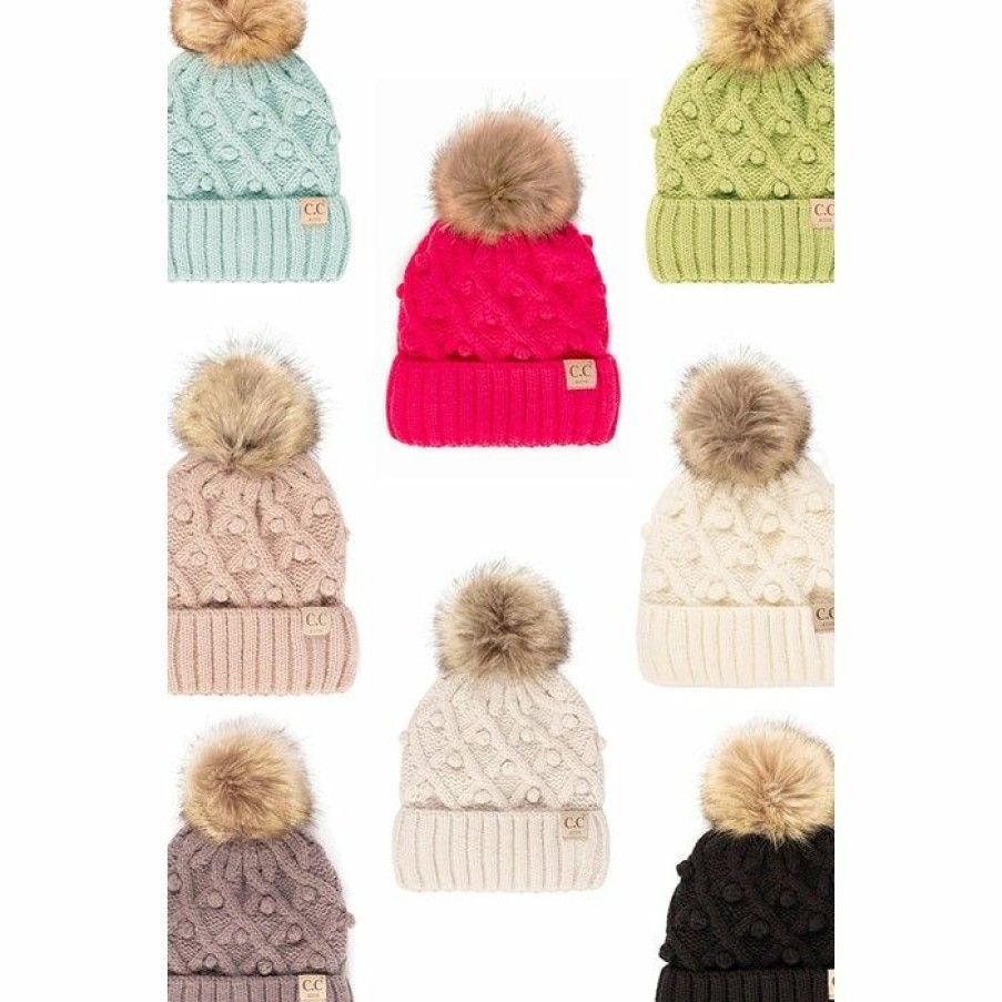 Girls * | Best Pirce Cc Bobble Kids Beanie Hat