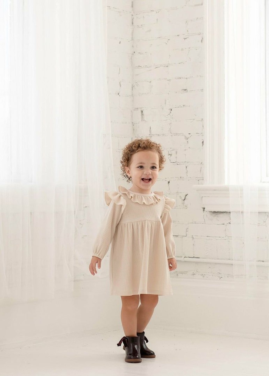 Girls * | Buy Mabel & Honey Ivory Woodland Knit Dress Girls