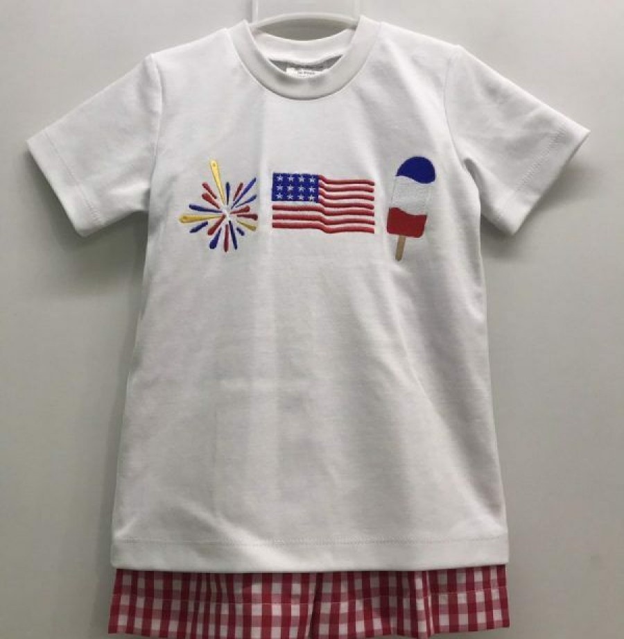 Boys * | Best Deal Three Sisters 4Th Of July Boys Short Set