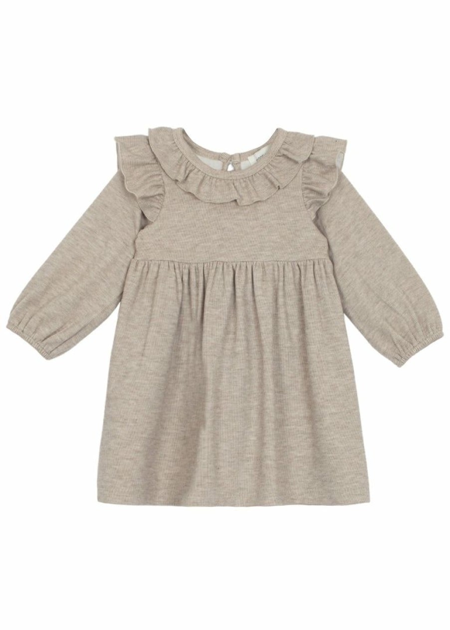 Girls * | Cheapest Girls Mabel & Honey Cinnamon Oatmeal Knit Dress