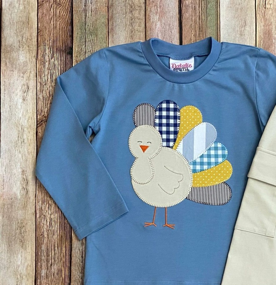 Boys * | Best Deal Natalie Grant Boys Blue Turkey T Shirt