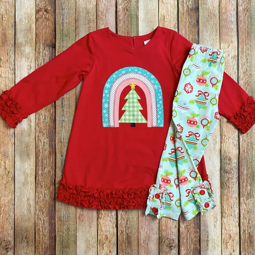 Girls * | Discount Girls Natalie Grant Rainbow Tree Dress Set