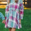 Girls * | Cheap Mabel & Honey Rowen Woven Plaid Dress