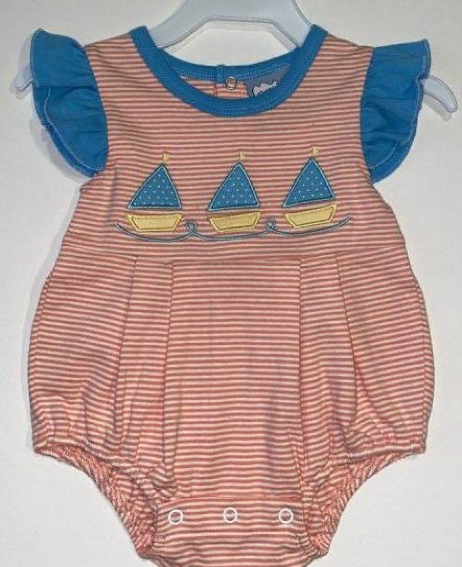 Baby Clothes * | Outlet Baby Clothes Three Sisters Baby Sailboat Girls Bubble