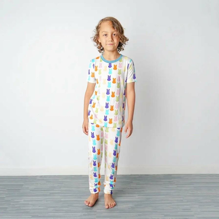 Girls * | Buy Girls Emerson & Friends Easter Peeps Bamboo Pj Set